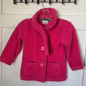 Hanna Andersson Vibrant Pink Kids  Fleece Jacket 110